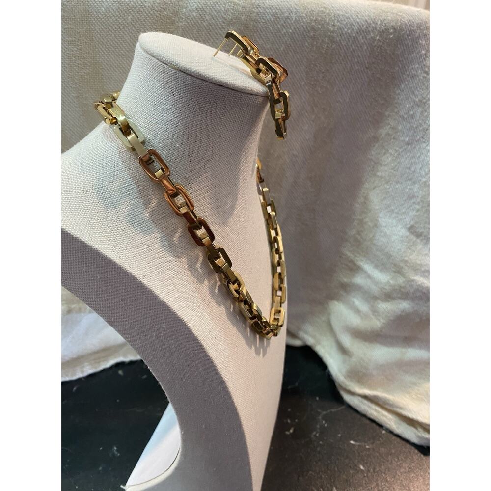 EDDIE BORGO Women's Gold Plated Statement Chain Link Necklace And Earrings Set - Picture 4 of 7